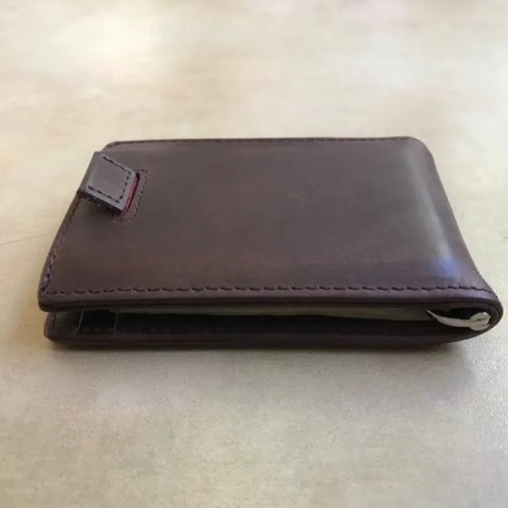 RFID Blocking Slim Bifold Genuine Leather Minimalist Front Pocket Wallet for Men
